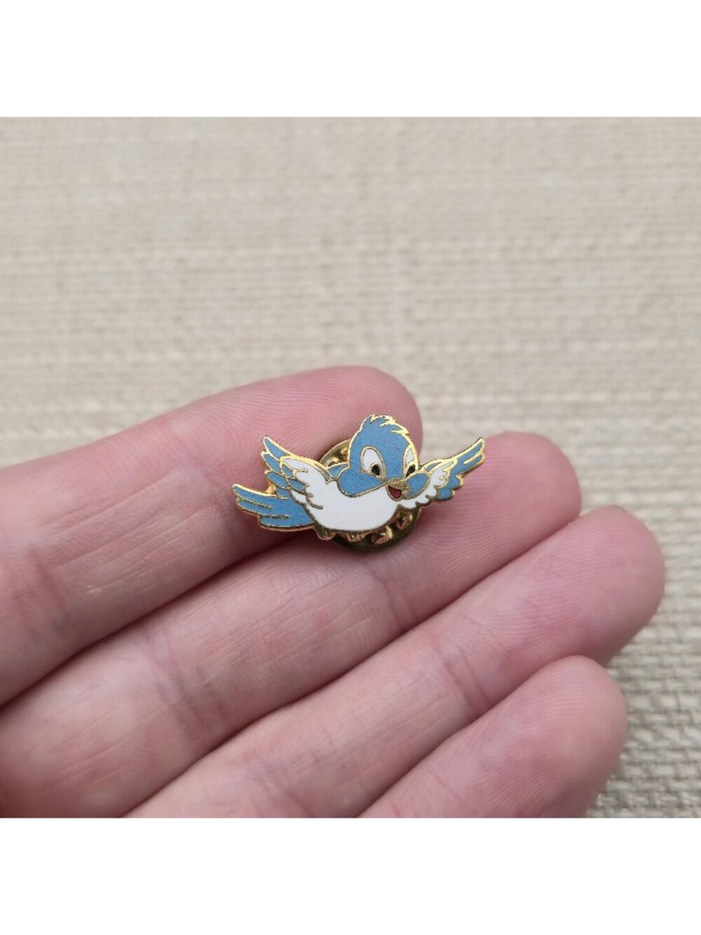 Vintage Disney Cinderella Flying Bluebird Enamel Hat Lapel Pin A8879